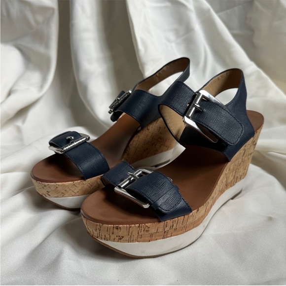 MICHAEL Michael Kors Blue Leather Cork
Wedge Sandals - Picture 6 of 6